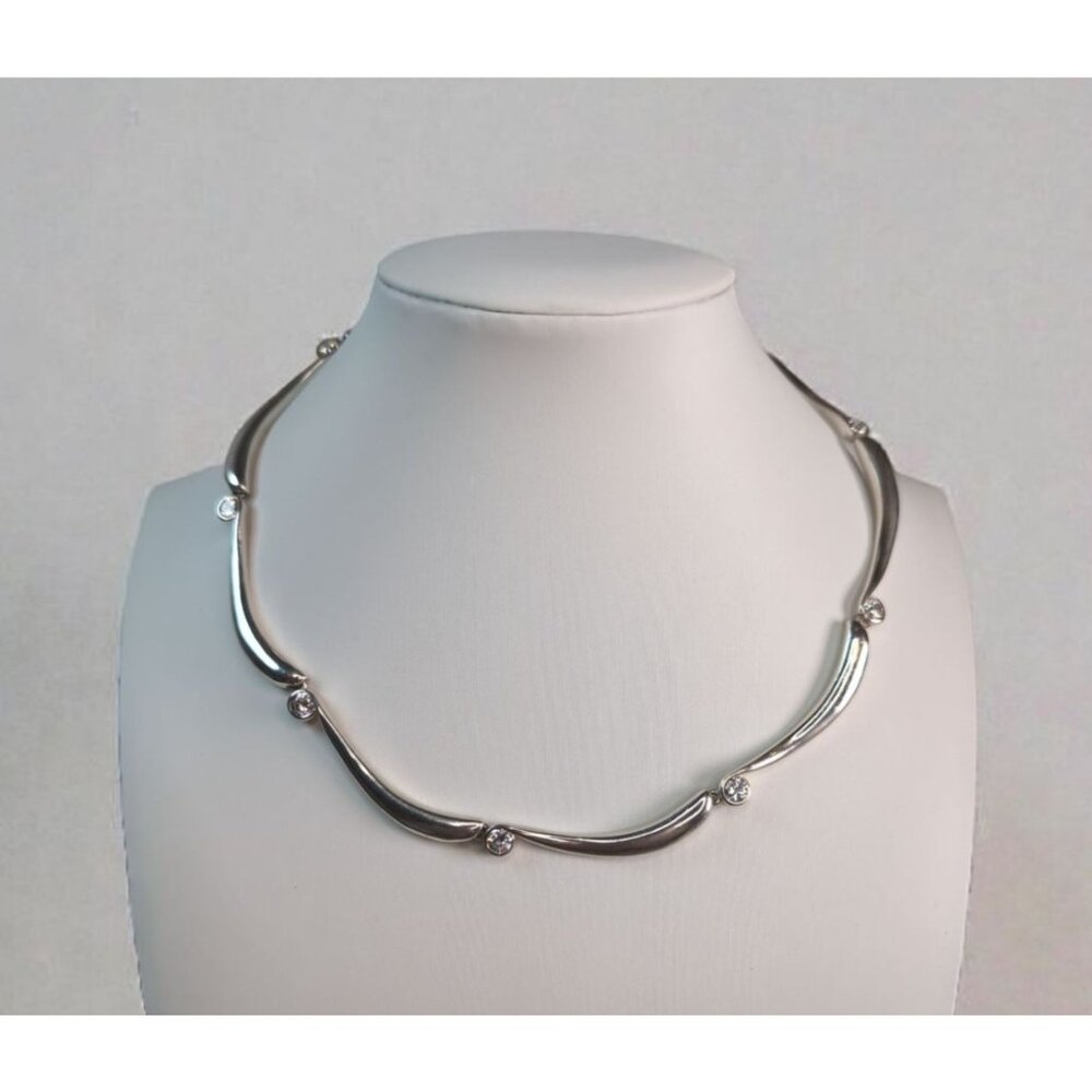 Monet Signature Collection Sterling Silver 925 Necklace W/ Cubic Zirconia Style